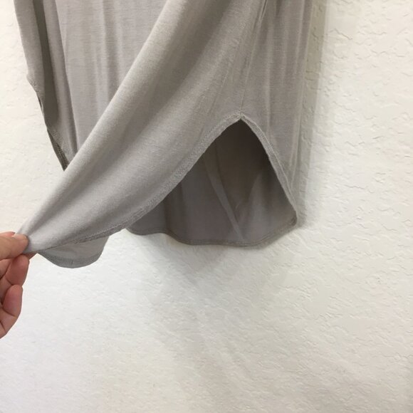 Final Touch Womens Small Taupe Gray Round Neck Top Relaxed Fit Short Sleeve - Picture 4 of 14